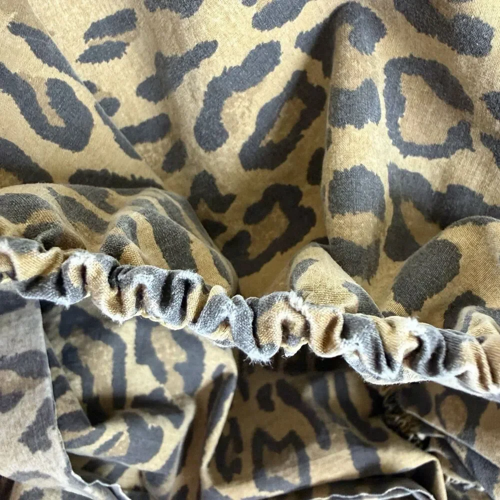 Vintage Ralph Lauren Aragon Leopard Queen Sheet Fitted & Flat Sheets USA Cotton